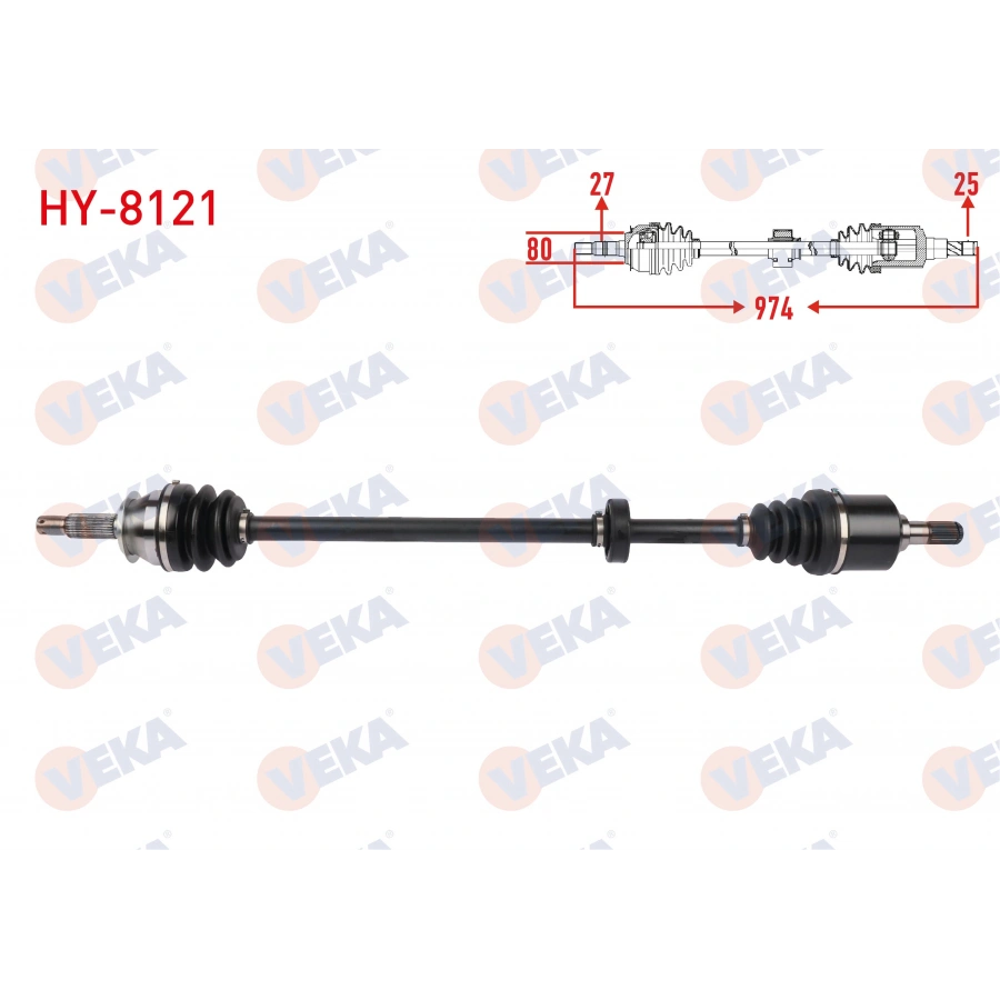 KOMPLE AKS SAG ON UZUNLUK 974mm HYUNDAI SONATA IV 2.0 16V 1998-2004