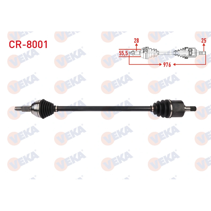 KOMPLE AKS SAG ON UZUNLUK 976mm CHERY ALIA 1.6 2006-2009