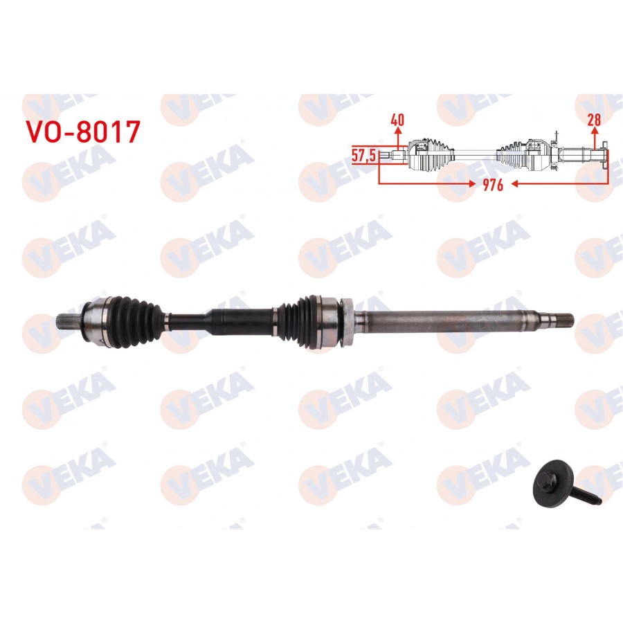 KOMPLE AKS SAG ON UZUNLUK 976mm VOLVO XC60 D3 - D4 -T5 -T6 A-T 2015-