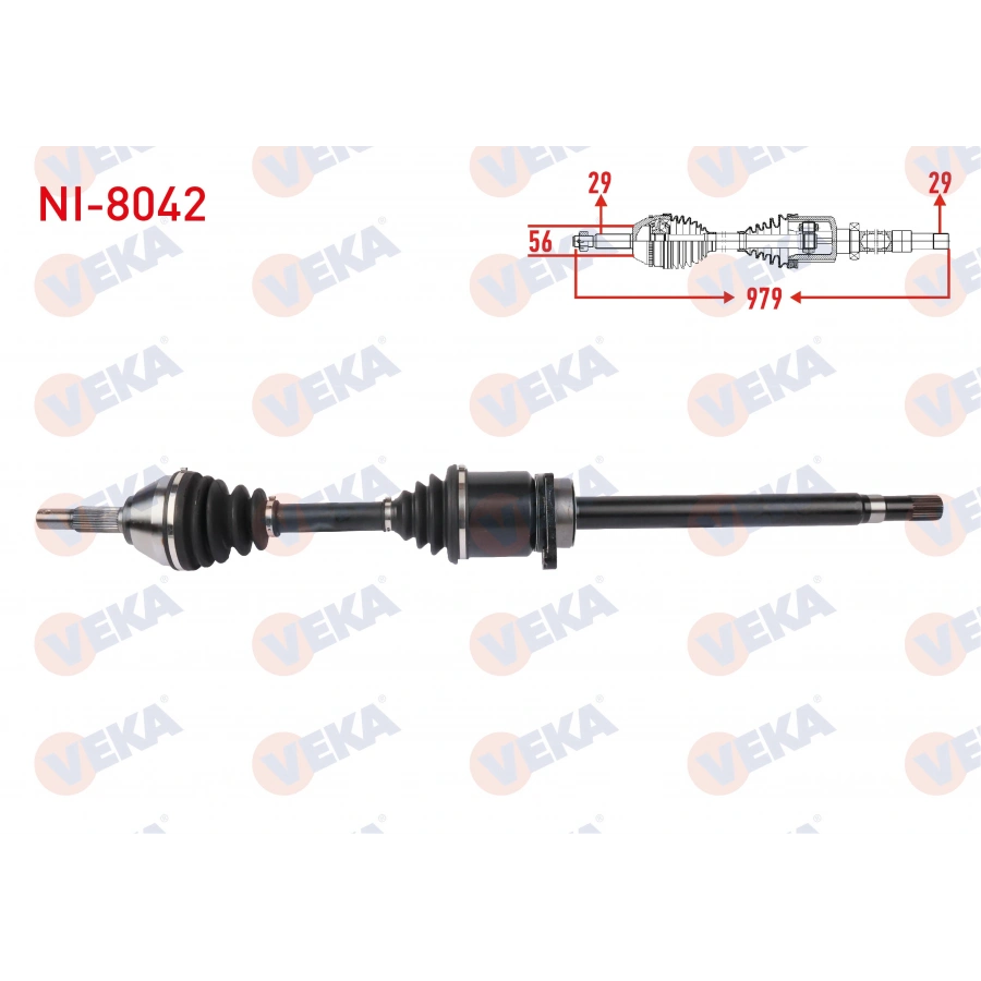 KOMPLE AKS SAG ON UZUNLUK 979mm NISSAN QASHQAI, QASHQAI +2 1.6 dCi 2011-2013