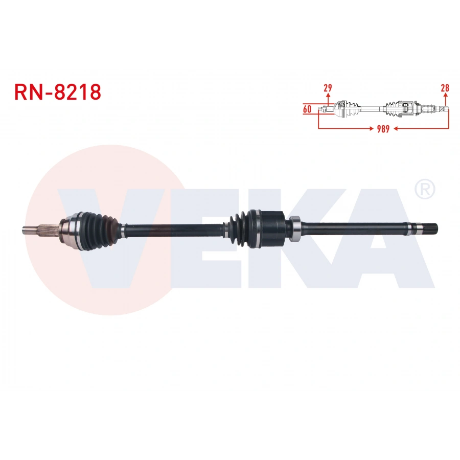 KOMPLE AKS SAG ON UZUNLUK 989mm RENAULT TALISMAN 1.6 DCI A-T 2015-