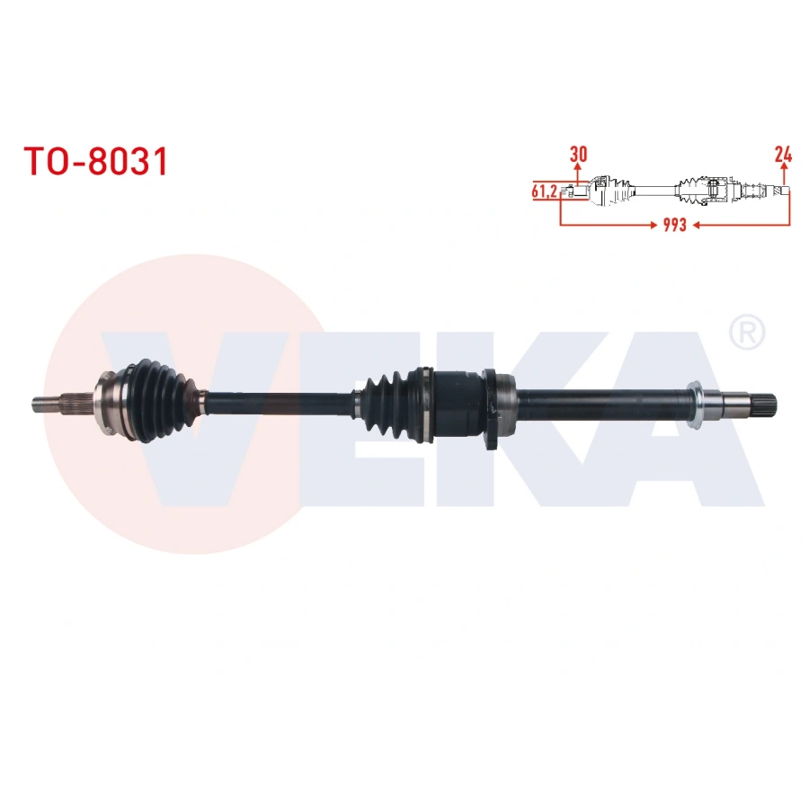 KOMPLE AKS SAG ON UZUNLUK 993mm TOYOTA VERSO (R2) 2.0 D-4D M-T 2009-