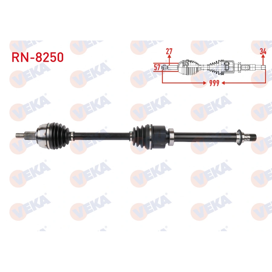 KOMPLE AKS SAG ON UZUNLUK 999mm RENAULT LATITUDE 1.5 dCi SNZ DC4 A-T 2010-