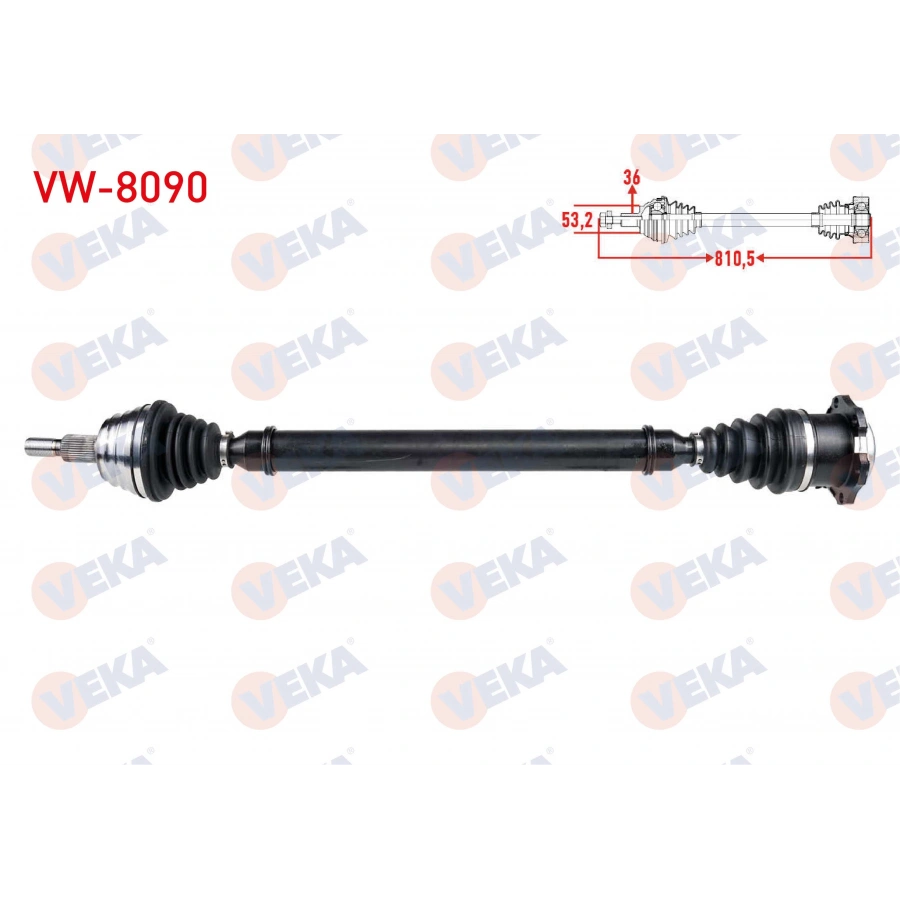 KOMPLE AKS SAG ON VOLKSWAGEN GOLF IV (1J1) 1.6i A-T UZUNLUK 810,5mm 1997-2005