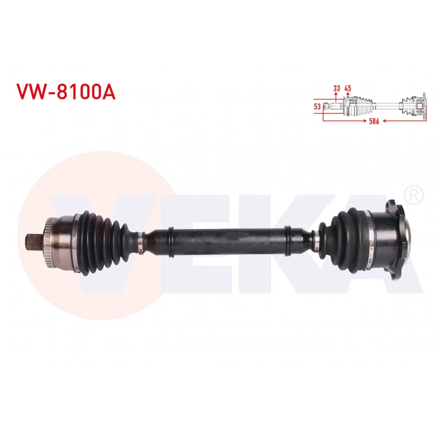 KOMPLE AKS SAG ON VOLKSWAGEN PASSAT (3B2) 1.9 TDI ABSLI 45 DIS UZUNLUK 586 mm 1996-2000
