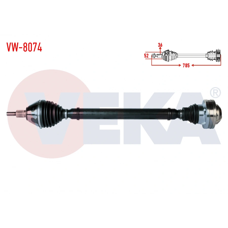 KOMPLE AKS SAG ON VOLKSWAGEN POLO (6R,6C) 1.6 TDI A-T UZUNLUK 785mm 2009-