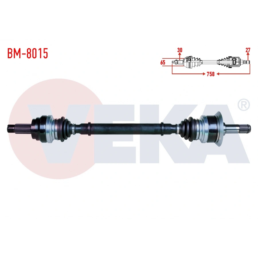KOMPLE AKS SOL ARKA BMW 5 SERISI (F10) 520 i A-T UZUNLUK 758mm 2010-