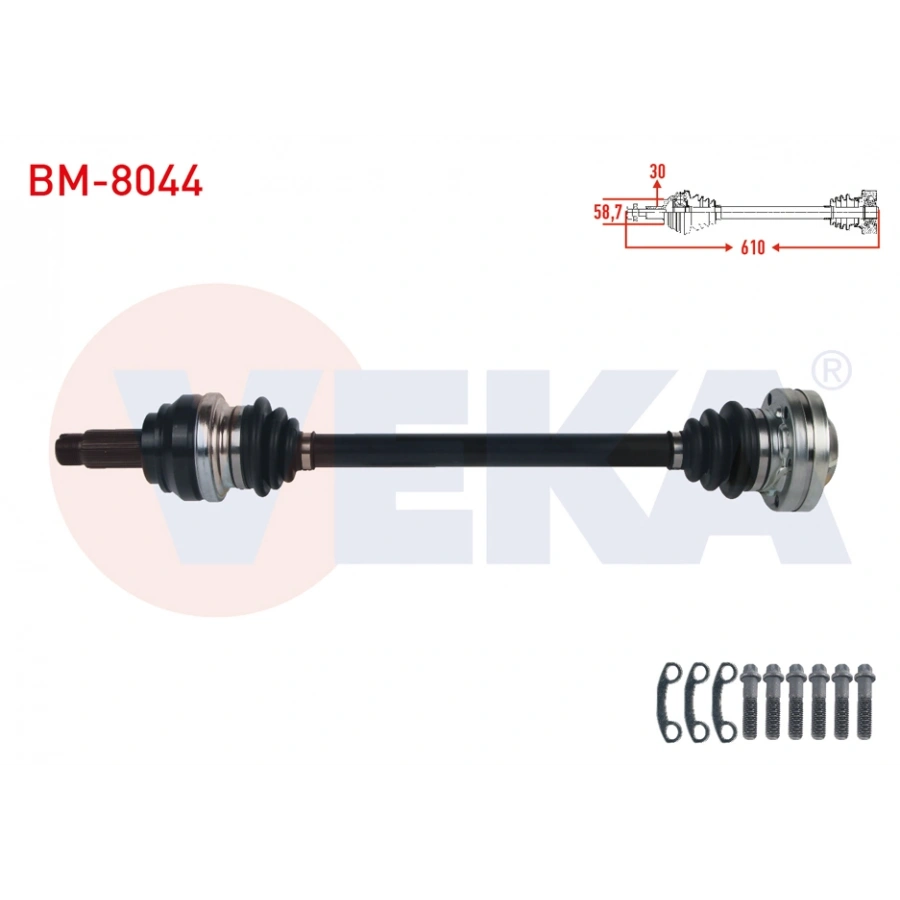 KOMPLE AKS SOL ARKA UZUNLUK 610mm BMW 320 D (E90) 2005-2011