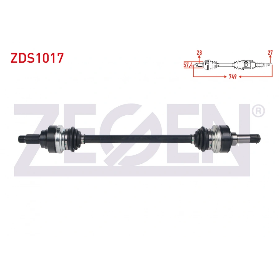 KOMPLE AKS SOL ARKA UZUNLUK 749mm BMW 116i - 118i (F20,F21) 2010- / 316i - 320i (F30) 2011-