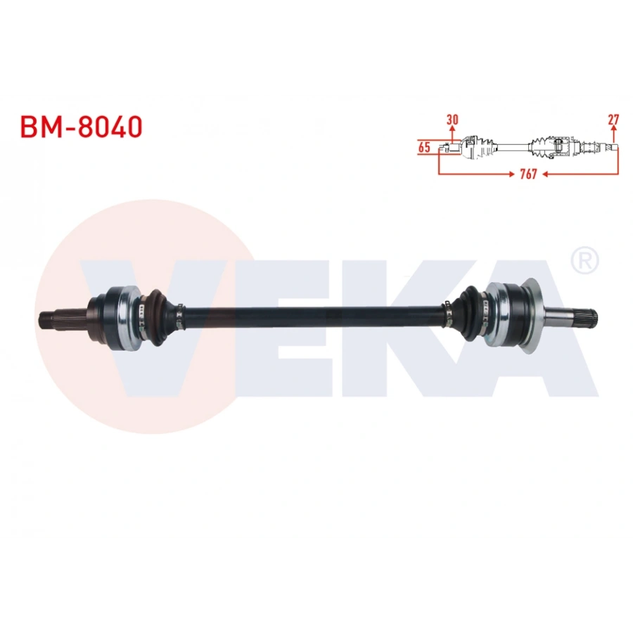 KOMPLE AKS SOL ARKA UZUNLUK 767mm BMW (F10) 520 D / 520 i / 525 D / 525 D X DRIVE / 528 i 2010-