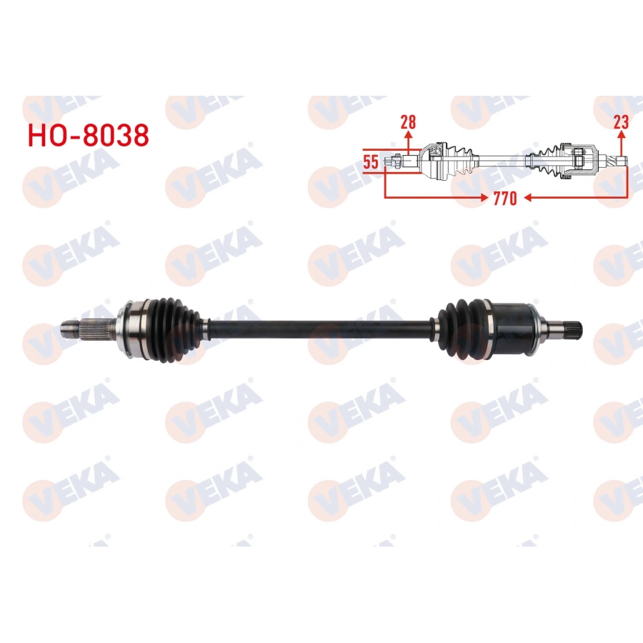 KOMPLE AKS SOL ARKA UZUNLUK 770mm HONDA CR-V III 2.0 i-VTEC 2006-2012 / 2.2 i-CTDi, i-DTEC 2007-