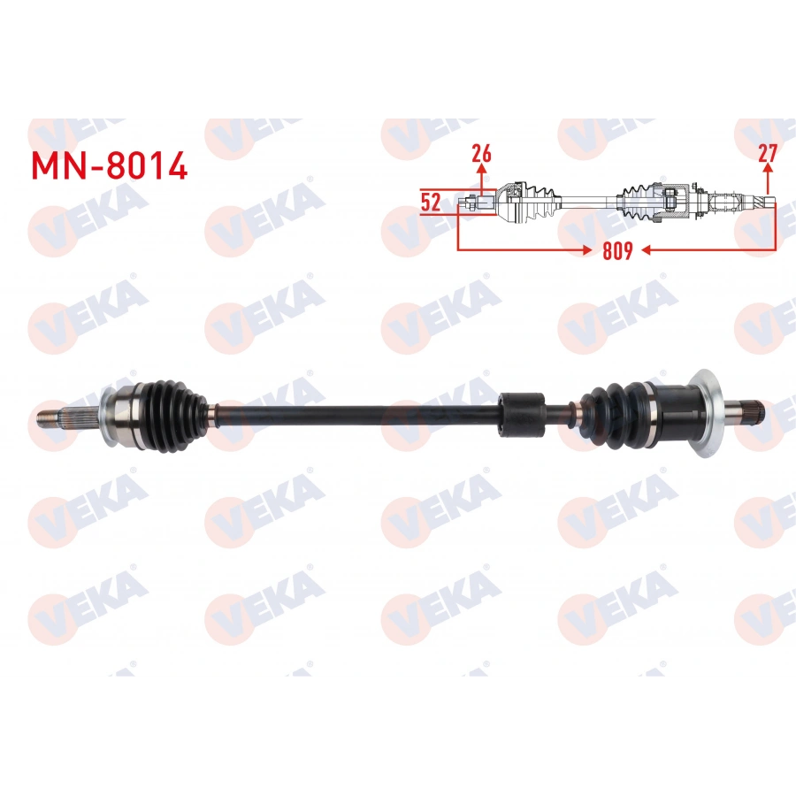 KOMPLE AKS SOL ARKA UZUNLUK 809mm MINI COOPER COUNTRYMAN (R60) 1.6 M-T- 2011-2016