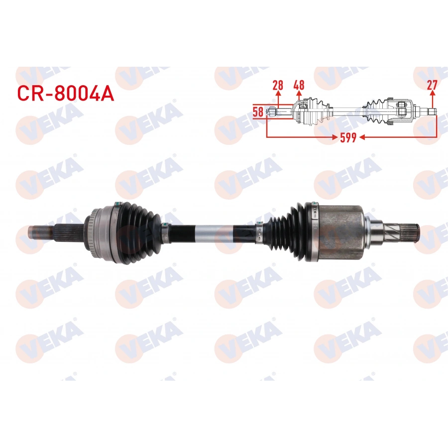 KOMPLE AKS SOL ON ABSLI 48 DIS UZUNLUK 599mm CHERY TIGGO 7 PRO