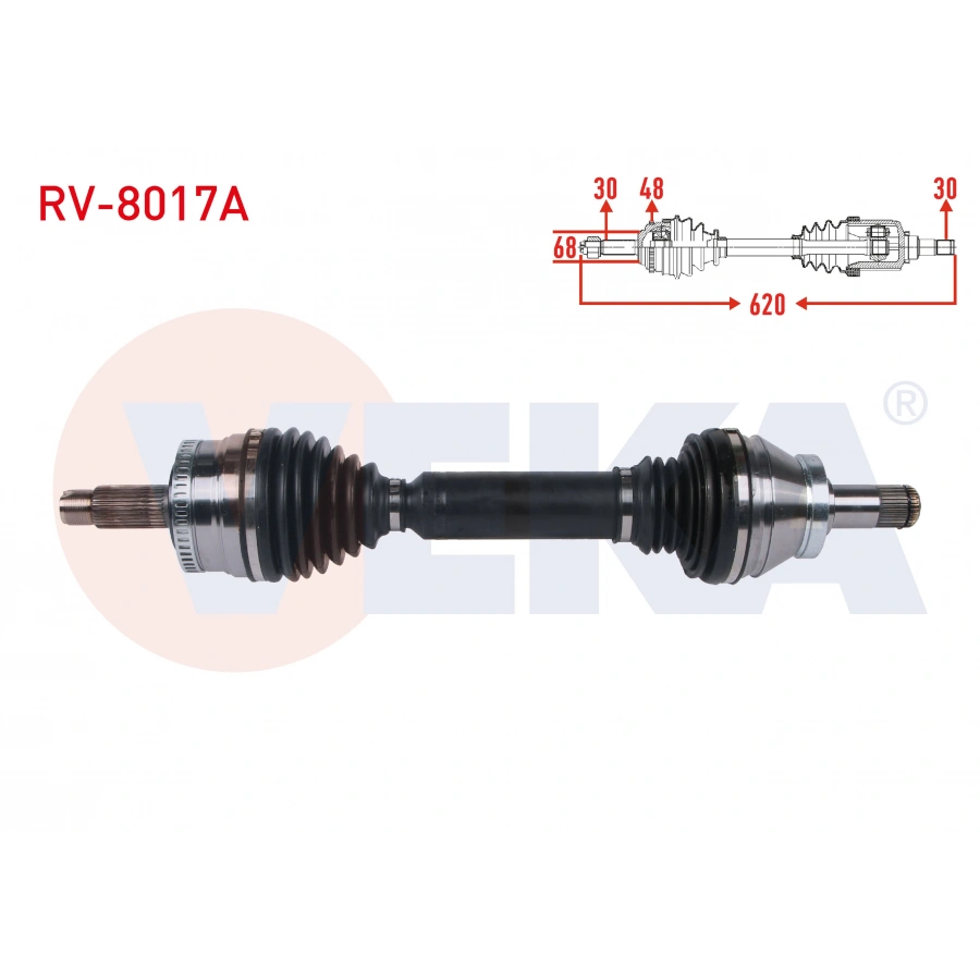 KOMPLE AKS SOL ON ABSLI 48 DIS UZUNLUK 620mm LAND ROVER RANGE ROVER III 3.0 TD - 3.6 TD - 4.4 A-T 2002-2012