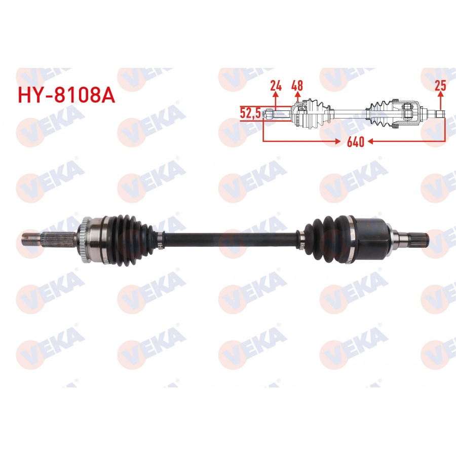 KOMPLE AKS SOL ON ABSLI 48 DIS UZUNLUK 640mm HYUNDAI I10 (IA) 1.2 A-T 2013