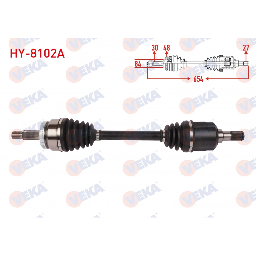 KOMPLE AKS SOL ON ABSLI 48 DIS UZUNLUK 654mm HYUNDAI TUCSON (TLE) 1.6 T-GDI 2015-2020