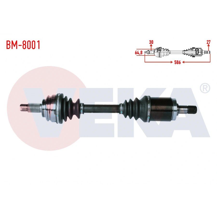 KOMPLE AKS SOL ON BMW X5 (E53) 3.0 D UZUNLUK 586mm 2000-2007