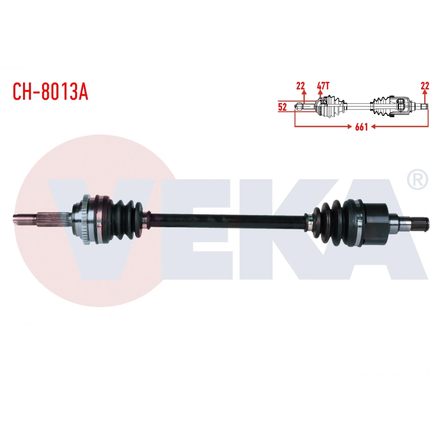 KOMPLE AKS SOL ON CHEVROLET AVEO (T250) 1.2 8v SOCH ABSLI 47 DIS M-T UZUNLUK 661mm 2006-2011