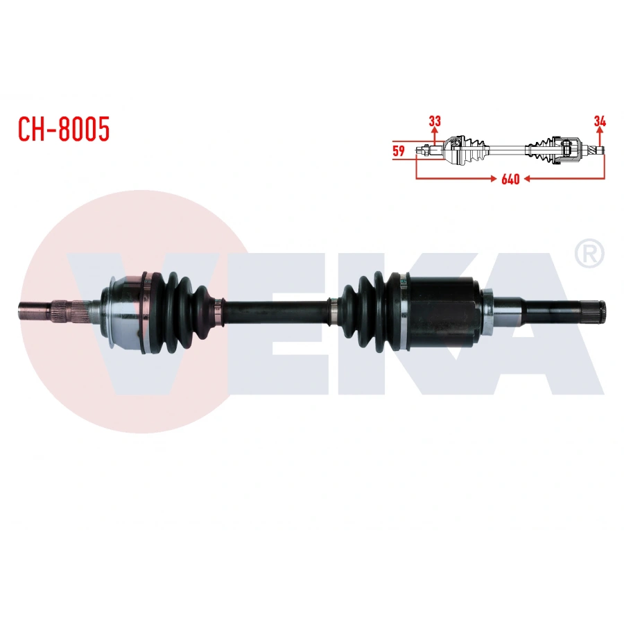 KOMPLE AKS SOL ON CHEVROLET CRUZE (J300) 1.6 A-T UZUNLUK 640mm 2009-2014