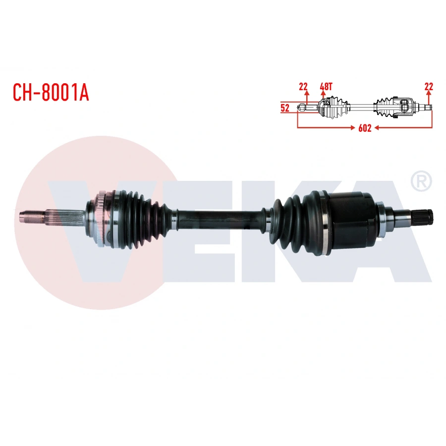 KOMPLE AKS SOL ON CHEVROLET KALOS (T200) 1.4 A-T ABSLI 48 DIS UZUNLUK 602mm 2003-2008