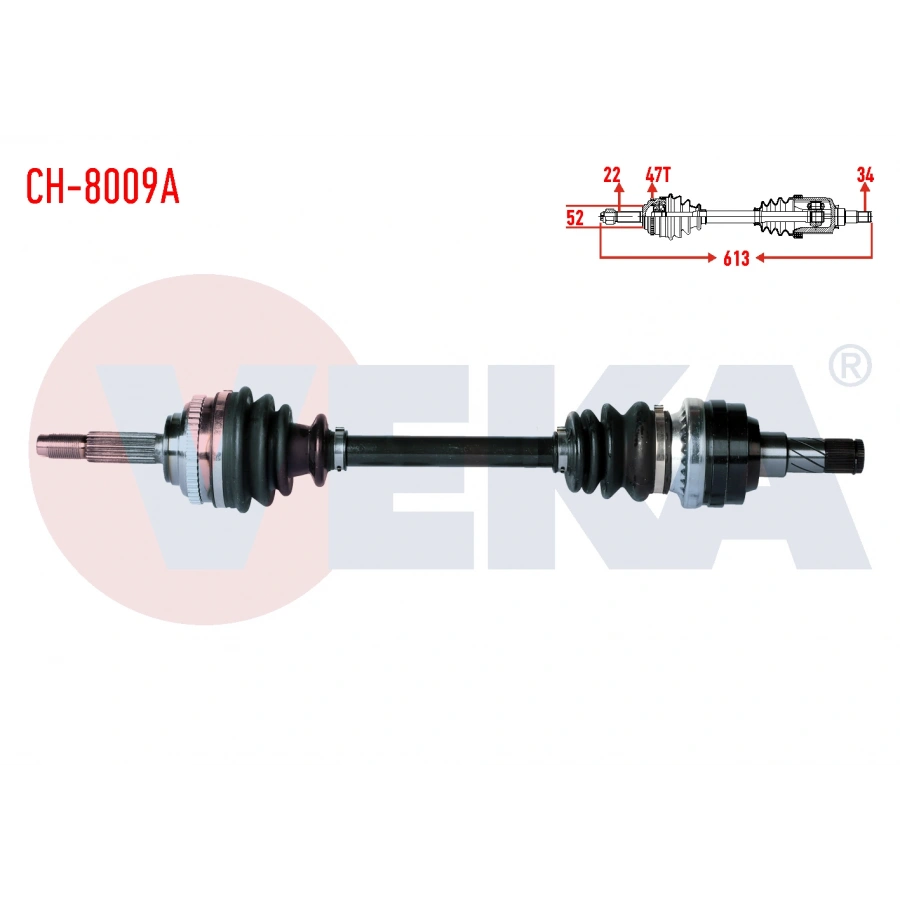 KOMPLE AKS SOL ON CHEVROLET KALOS (T200) 1.4 ABSLI 47 DIS M-T UZUNLUK 613mm 2003-2008