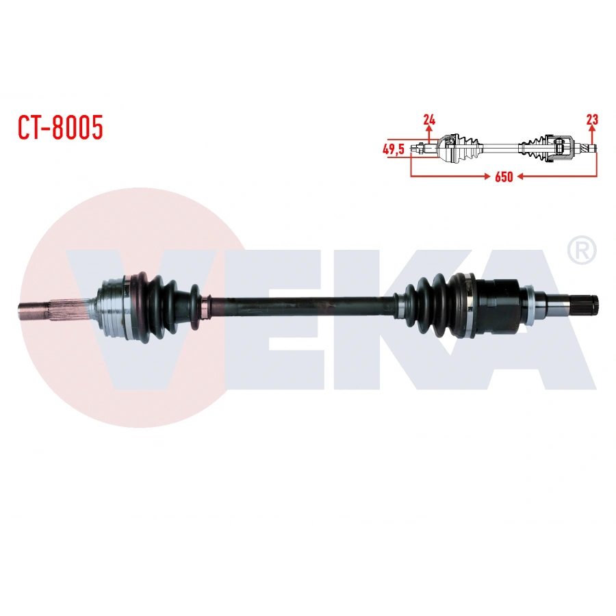 KOMPLE AKS SOL ON CITROEN C1 (PM_, PN_) 1.0 UZUNLUK 650mm 2005-2015