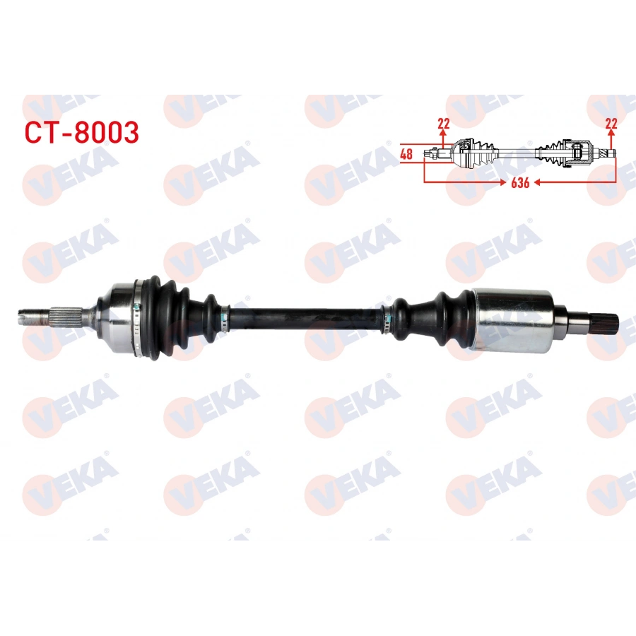 KOMPLE AKS SOL ON CITROEN C3 (FC) 1.4 HDI 70HP YAYLI TIP MA SANZIMAN UZUNLUK 636mm 2002-2009