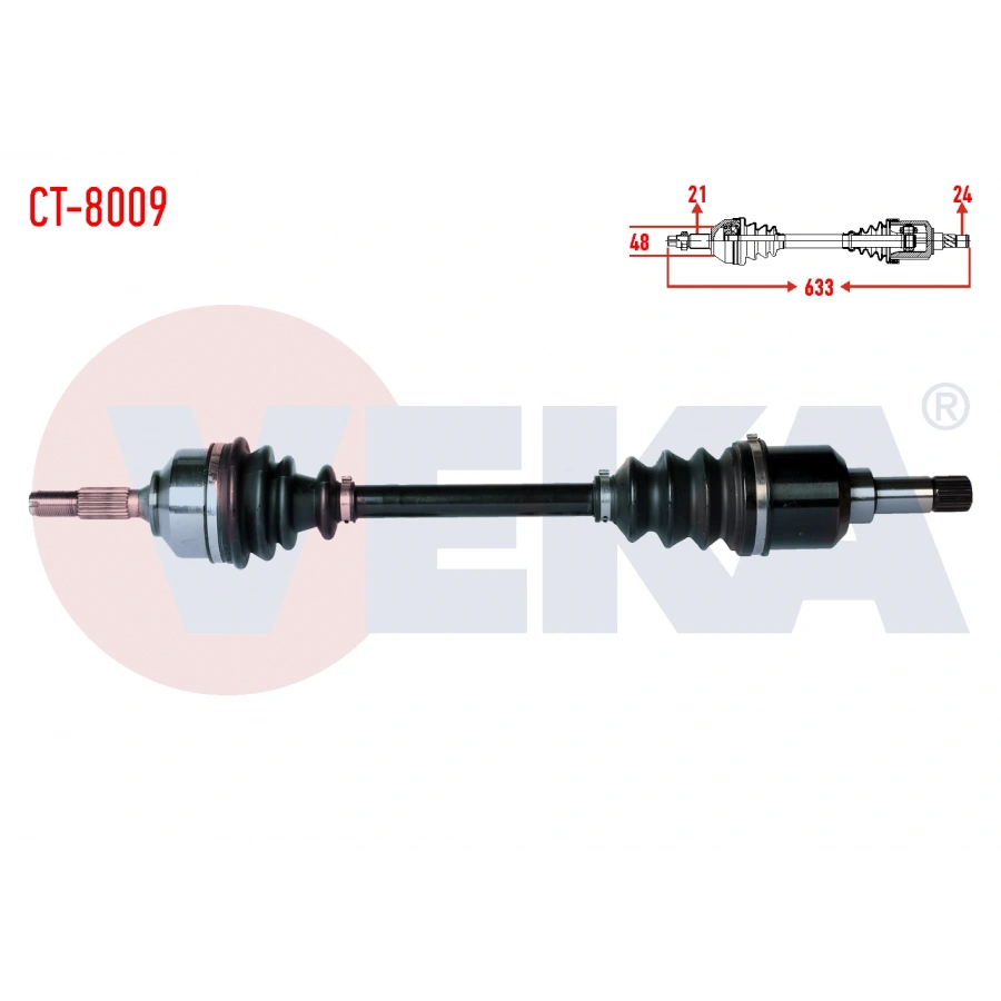 KOMPLE AKS SOL ON CITROEN C3 (FC) 1.4 HDI BE SANZIMAN M-T UZUNLUK 633mm 2002-2009