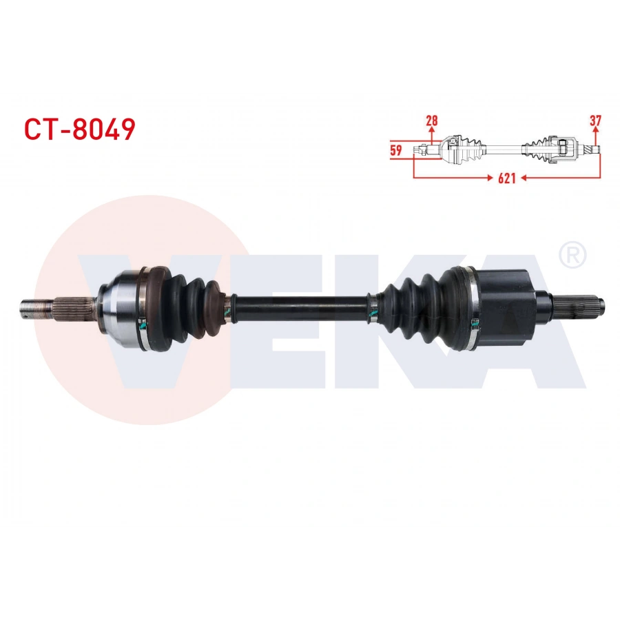 KOMPLE AKS SOL ON CITROEN C5 III (RD) 2.0 HDI A-T UZUNLUK 621mm 2008-2015