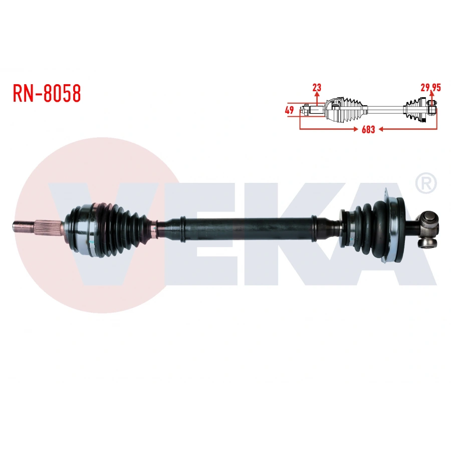 KOMPLE AKS SOL ON DACIA LOGAN (LS) 1.5 DCI UZUNLUK 682 mm 2004-2012