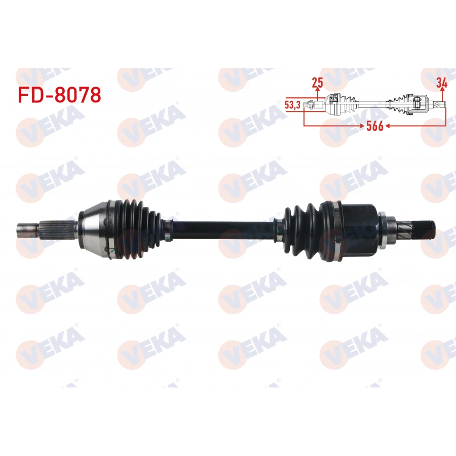 KOMPLE AKS SOL ON FORD FIESTA VI 1.0 - 1.6 Ti A-T 2012- / B-MAX 1.6i A-T UZUNLUK 566mm 2012-