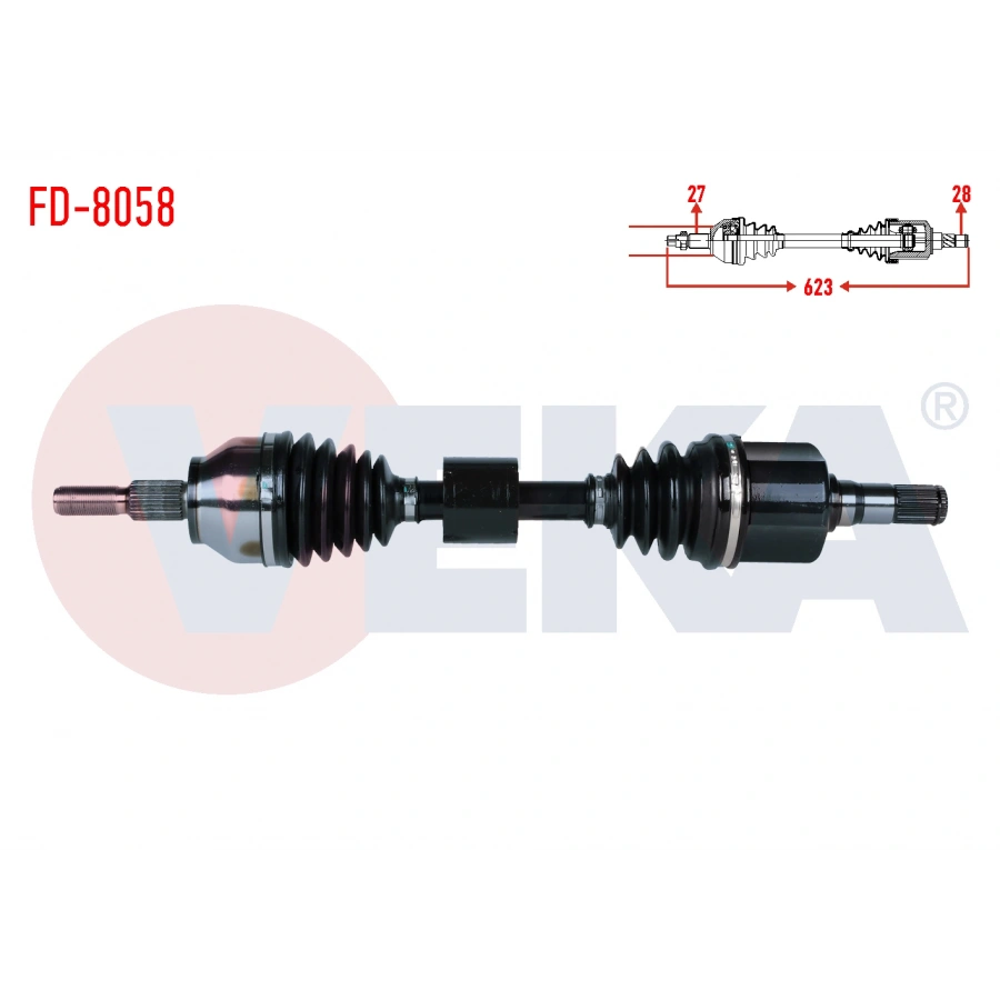 KOMPLE AKS SOL ON FORD FOCUS 1.6 TDCI A-T UZUNLUK 623mm 2015-