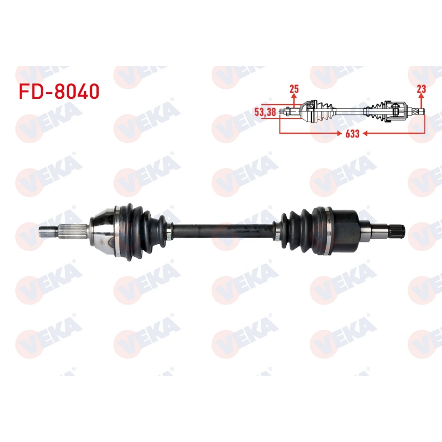 KOMPLE AKS SOL ON FORD FOCUS I (DAW,DBW) 1.4i 16v UZUNLUK 633 mm 1998-2004