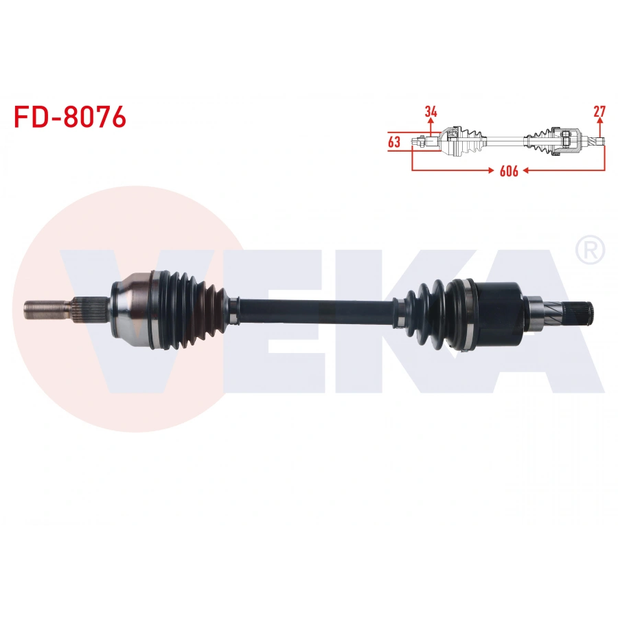 KOMPLE AKS SOL ON FORD FOCUS III 1.6 TI-VCT A-T UZUNLUK 606mm 2011-2015