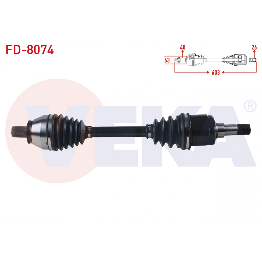 KOMPLE AKS SOL ON FORD MONDEO IV 1.6. TDCI - 2.0 TDCI M-T UZUNLUK 603mm 2007-2014