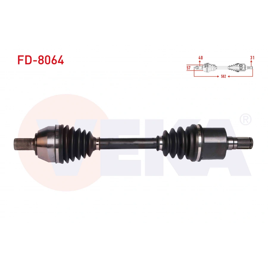 KOMPLE AKS SOL ON FORD MONDEO IV 2.0 TDCI A-T UZUNLUK 582 mm 2007-2014