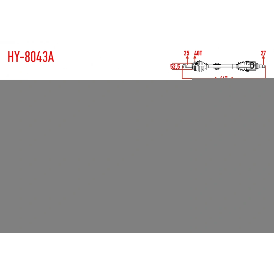 KOMPLE AKS SOL ON HYUNDAI ACCENT BLUE 1.6 CRDI M-T ABSLI ABS 48 DIS UZUNLUK 647mm 2012-