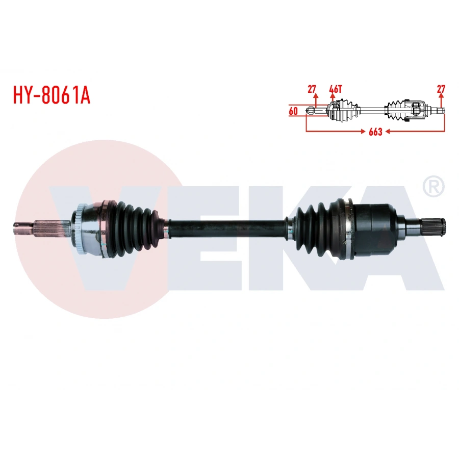 KOMPLE AKS SOL ON HYUNDAI I30 (FD) 1.6 CRDI M-T ABSLI 46 DIS UZUNLUK 663mm 2007-2011