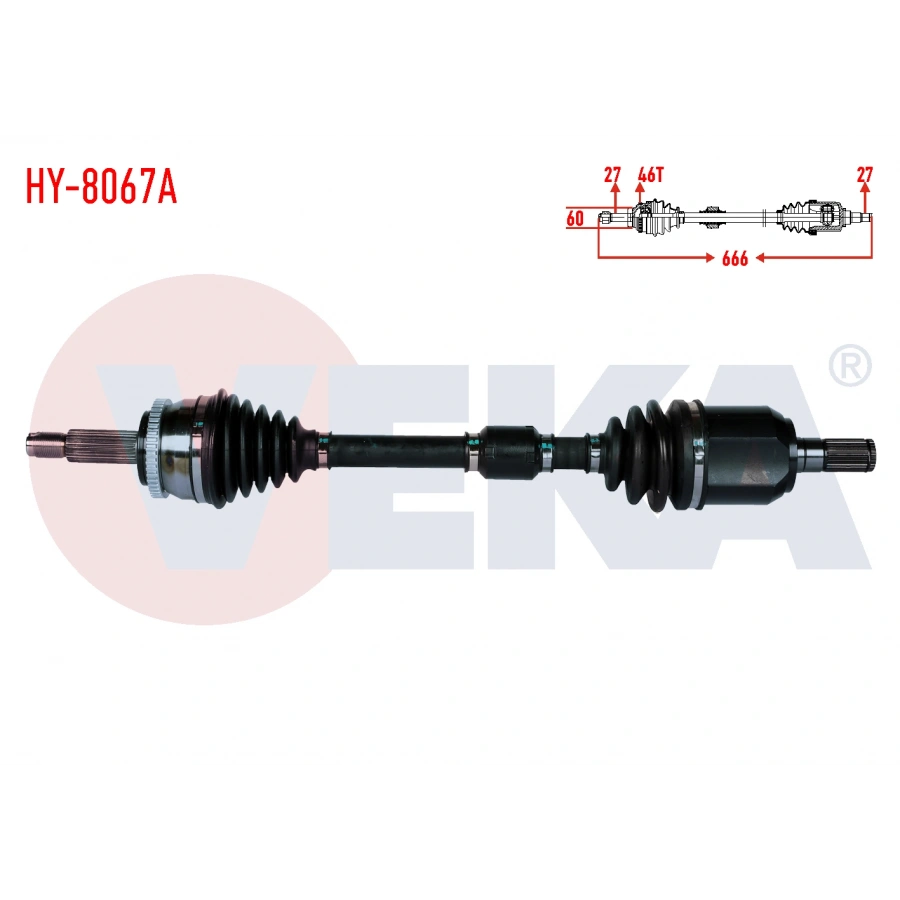 KOMPLE AKS SOL ON HYUNDAI I30 (GD) 1.6 CRDI ABSLI 46 DIS A-T UZUNLUK 666mm 2011-2017