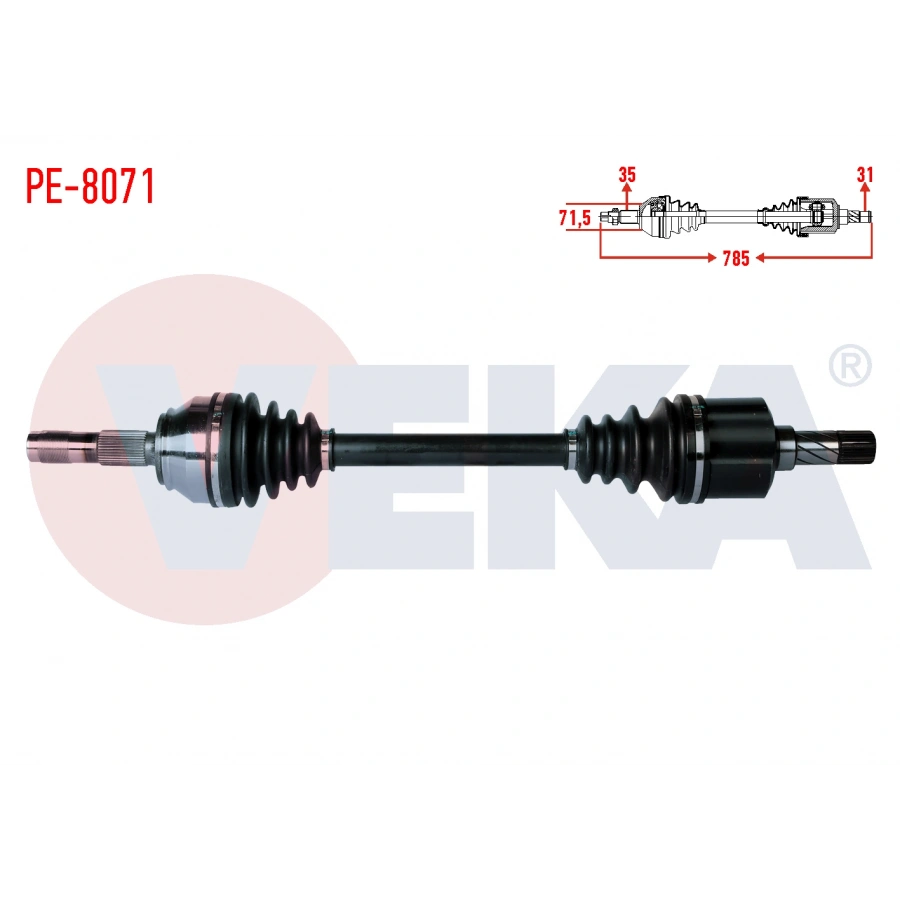 KOMPLE AKS SOL ON KARSAN JEST 2.3 D EURO 5 MT UZUNLUK 785mm 2012-