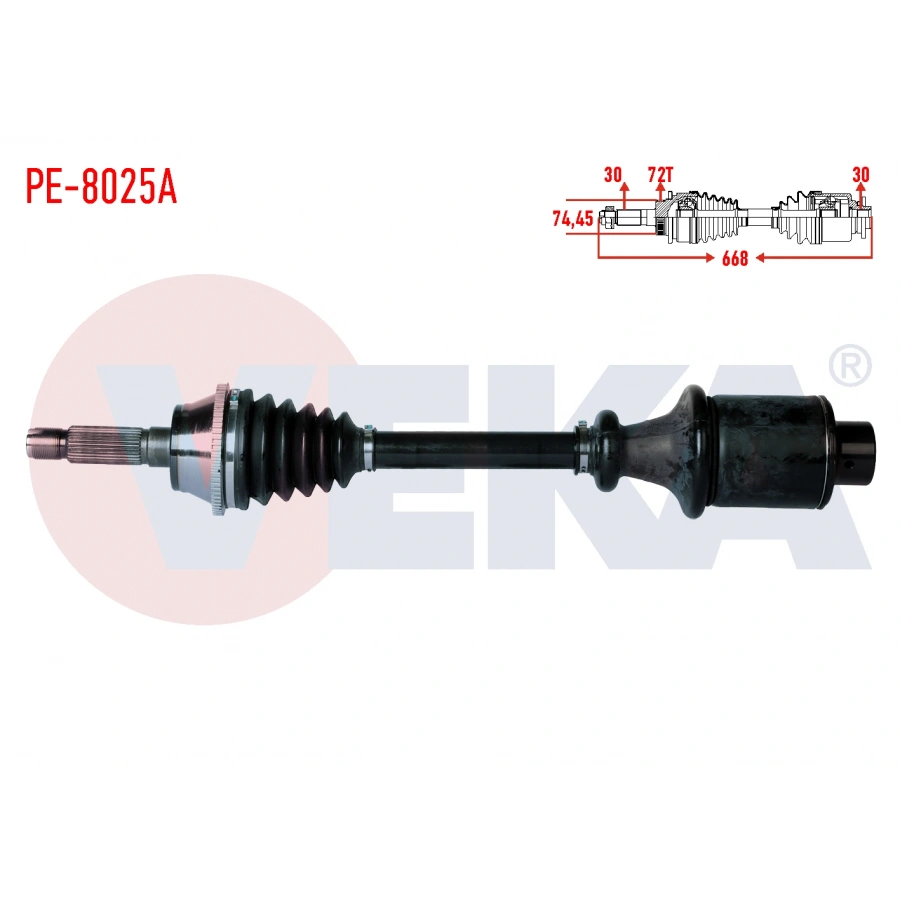 KOMPLE AKS SOL ON KARSAN PREMIER 2.8 D ABSLI 72 DIS UZUNLUK 668mm 2007-2010