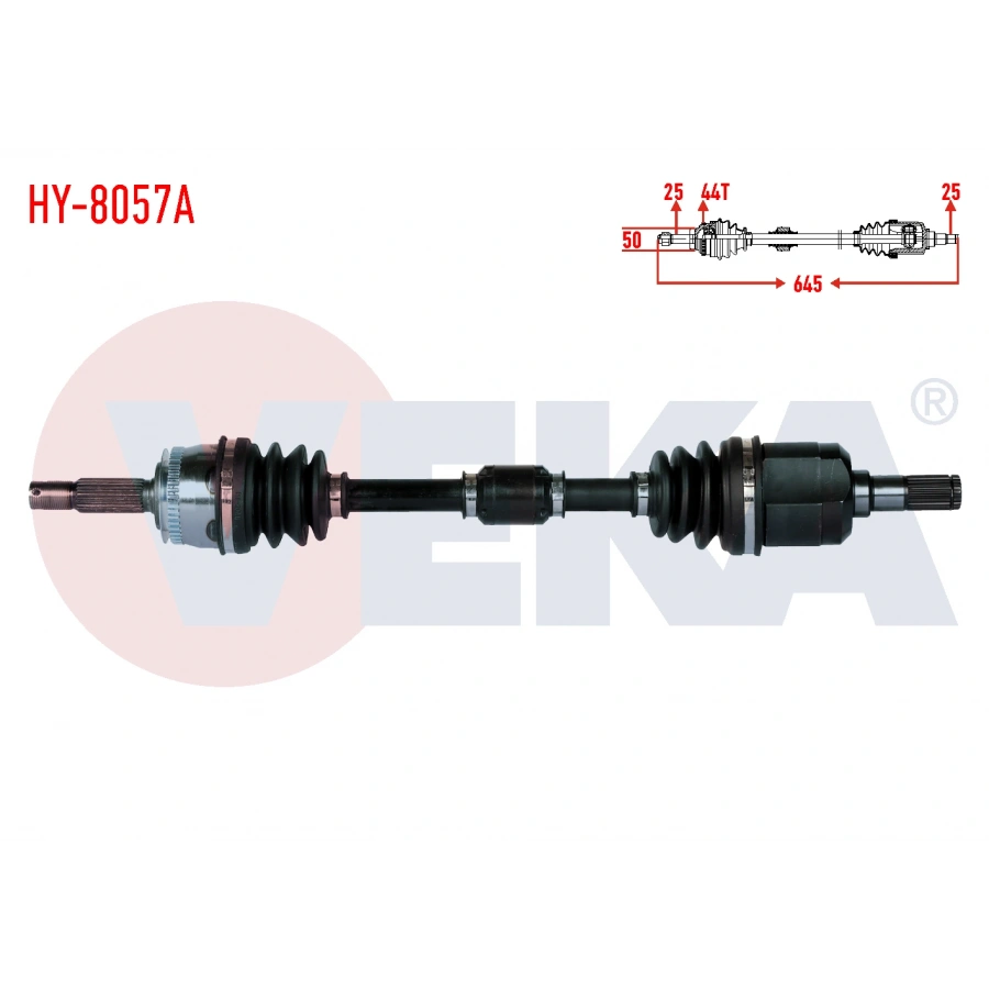 KOMPLE AKS SOL ON KIA CERATO (LD) 1.6i A-T ABSLI 44 DIS UZUNLUK 645mm 2004-2012