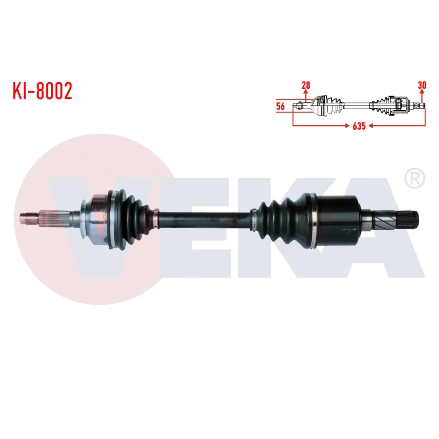 KOMPLE AKS SOL ON KIA SORENTO I (JC) 2.5 CRDI A-T UZUNLUK 635mm 2002-2009