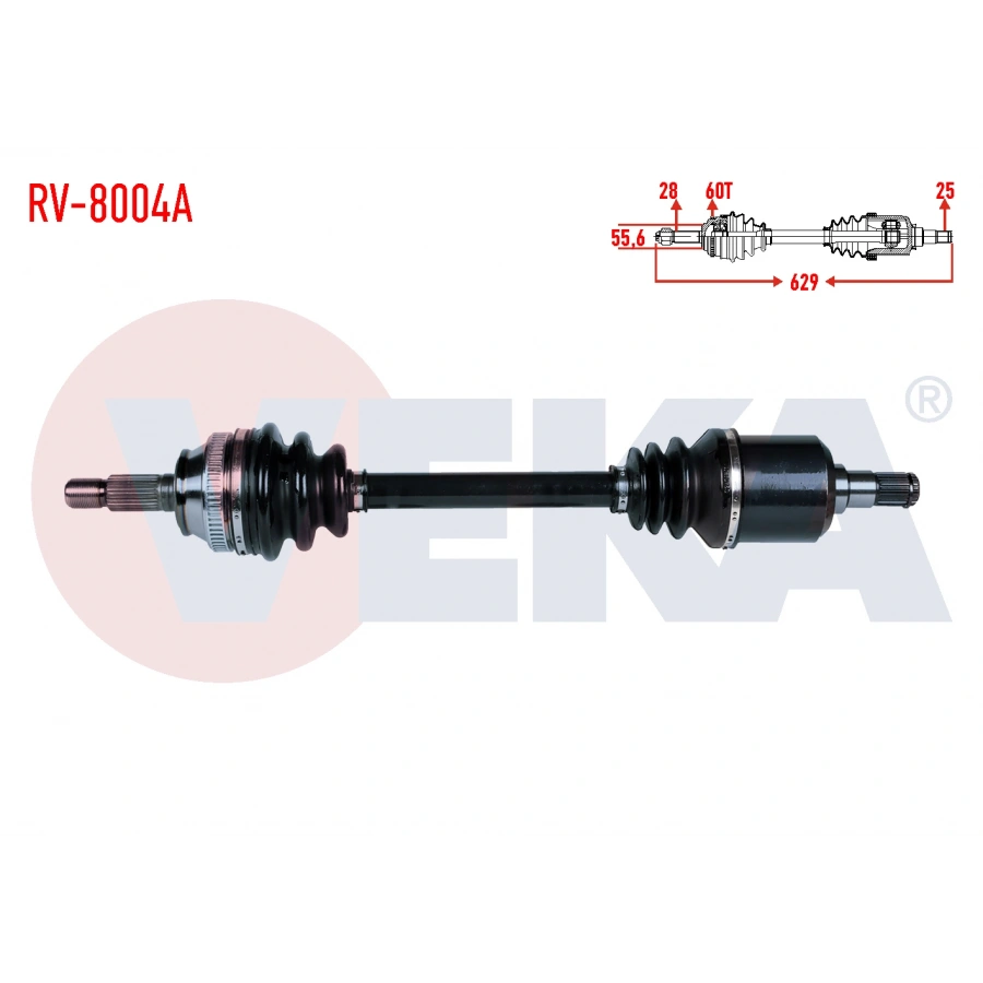 KOMPLE AKS SOL ON LAND ROVER FREELANDER (LN) 2.0 TD M-T ABSLI 60 DIS UZUNLUK 629mm 1998-2007