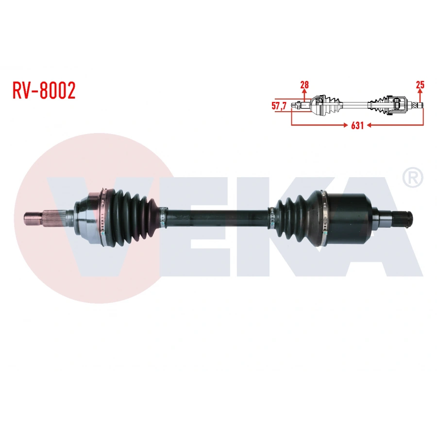 KOMPLE AKS SOL ON LAND ROVER FREELANDER (LN) 2.0 TD UZUNLUK 631mm 1998-2007