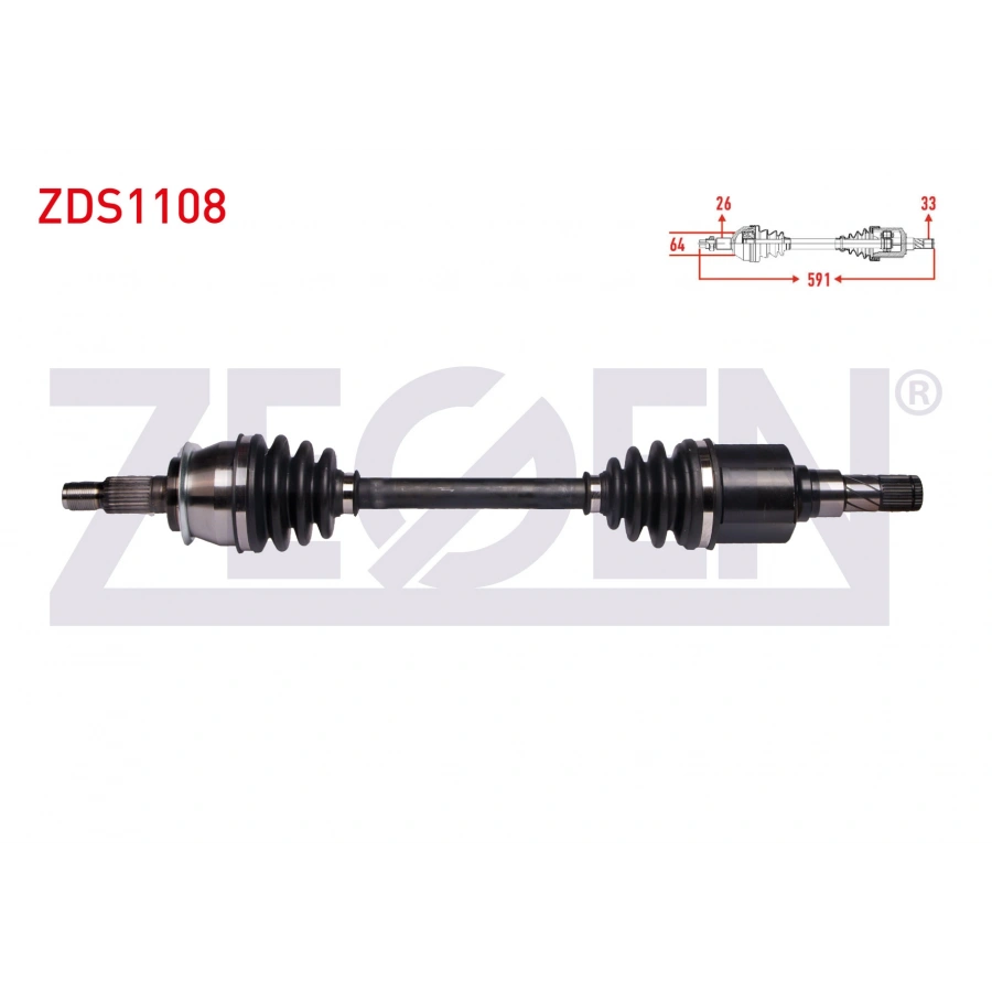 KOMPLE AKS SOL ON MINI COOPER (R50,R53) 1.6 M-T UZUNLUK 591 mm 2001-2006