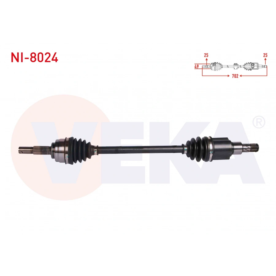 KOMPLE AKS SOL ON NISSAN MICRA IV (K13) 1.2 DIG A-T UZUNLUK 702 mm 2010-