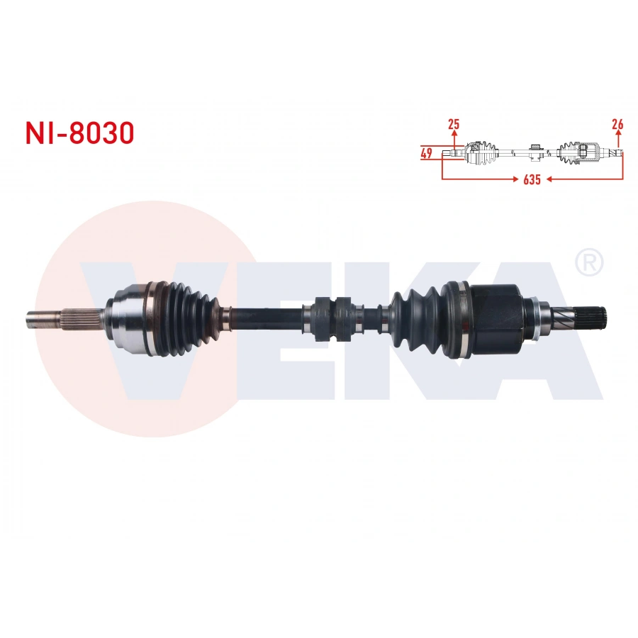 KOMPLE AKS SOL ON NISSAN NOTE (E12) 1.5 DCI M-T UZUNLUK 635 mm 2013-