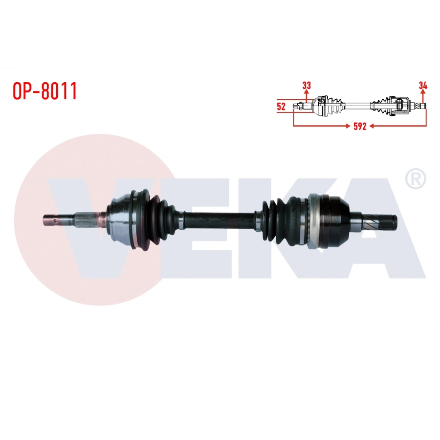 KOMPLE AKS SOL ON OPEL VECTRA A 1.8 UZUNLUK 592mm 1988-1995