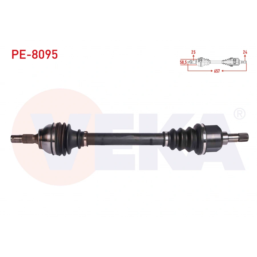 KOMPLE AKS SOL ON PEUGEOT 301 1.6 HDI 100 PS EURO 6 UZUNLUK 657 mm 2018-